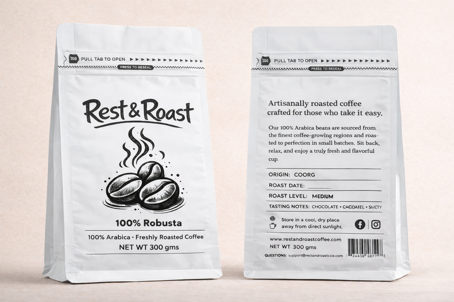 🍂  BEANESSENCE — 100% ROBUSTA COFFEE BEANS (300g)